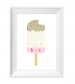 Goldie Ice Cream Toucan Art Print Pink